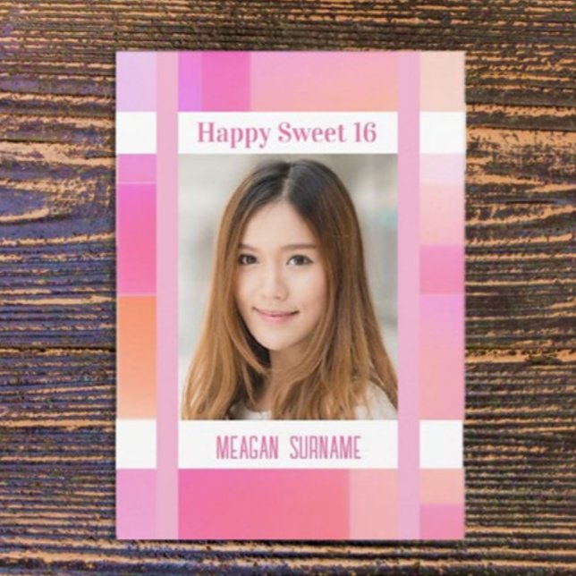 Carte Sweet 16  photo personnalisée  (Créateur téléchargé)