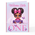 Sweet Afro Baby Girl Pastel Butterfly Bienvenue