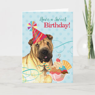 Carte Sweet Anniversaire chinois Shar-Pei