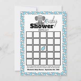 Carte Sweet Baby Elephant, Baby shower Bingo