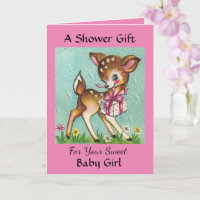 Sweet Baby Girl Vintage Deer Shower Cadeau