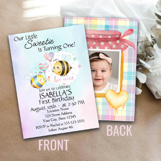 Carte Sweet Bee First Birthday Personalized