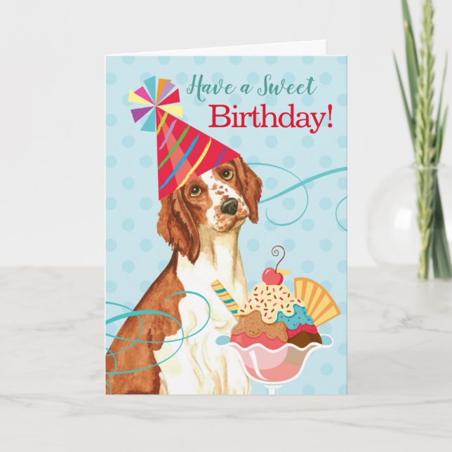 Carte Sweet Birthday Welsh Springer Spaniel (Devant)
