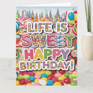 Carte Sweet Candyland Design d'anniversaire - Amusant et