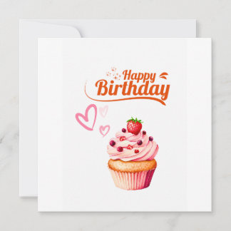 Carte Sweet Cupcake Birthday Flat Greeting Card