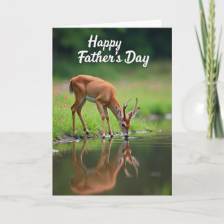 Carte Sweet Fathers Day Deer Pond Card