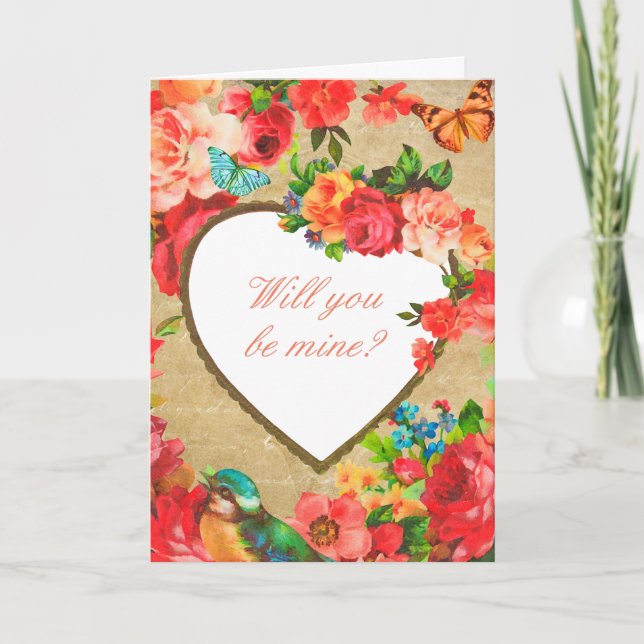 Carte Sweet Floral Heart Valentine's Day Card (Devant)
