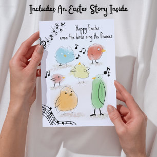 Carte SWEET Joyeux Pâques, même les oiseaux chantent des
