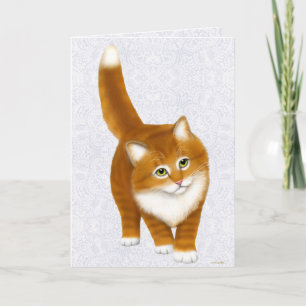 Carte Sweet Orange Tabby Kitten Greeting Card