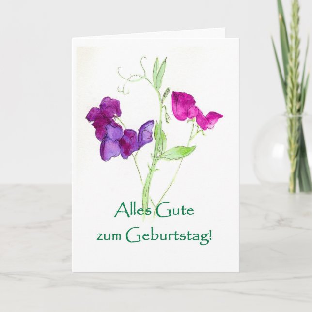 Carte Sweet Peas Birthday Card (Devant)