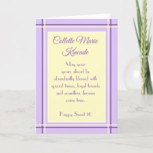Carte Sweet personnalisée 16 anniversaire