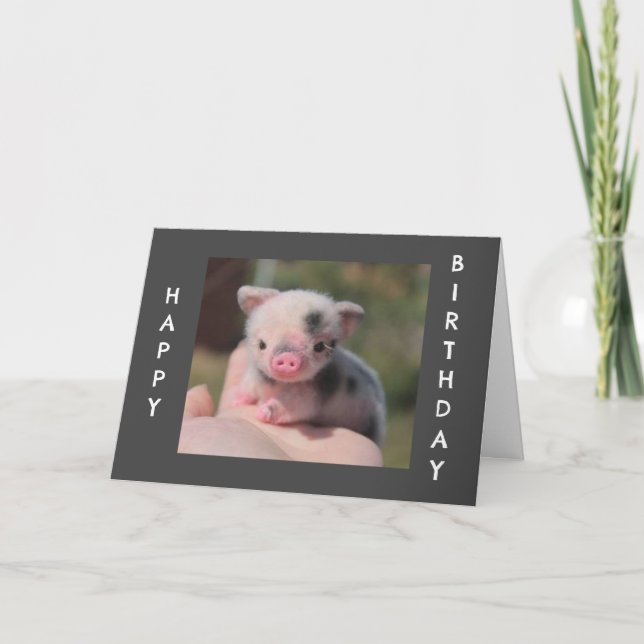 CARTE SWEET PIGLET DIT "HEUREUX ANNIVERSAIRE" (Devant)