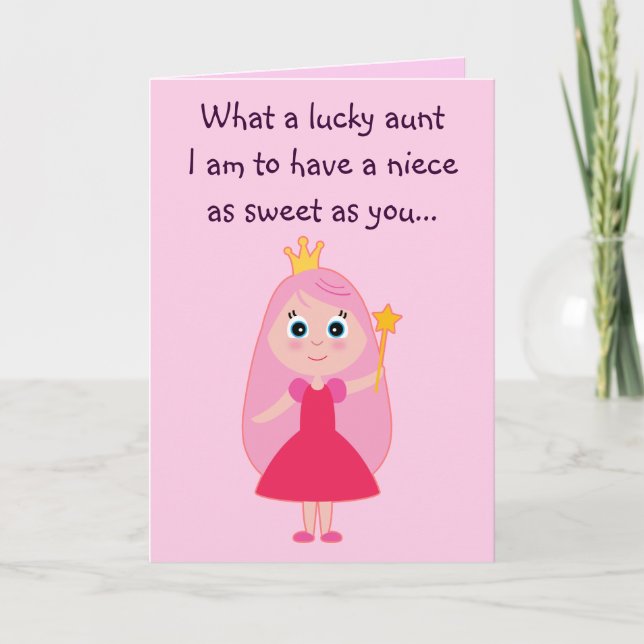 Carte Sweet Princess Joyeuse Tante d'anniversaire à la n (Devant)