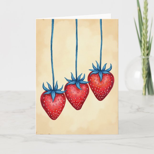 Carte Sweet Red Strawberry Card (Devant)