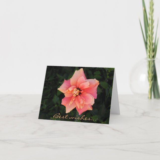 Carte Sweet rose Hibiscus Fleur Texte Personnalisé (Devant)