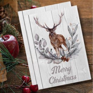 Carte Sweet Rustic Deer Joyeux Noël