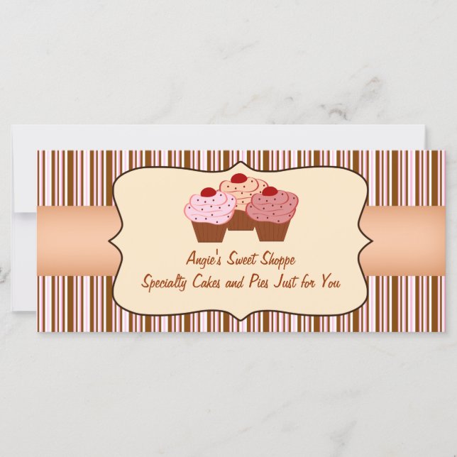 Carte Sweet Shoppe Cupcake Business Certificat cadeau (Devant)