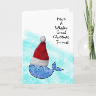 Carte Sweet Whale Kids Personnalisable Noël