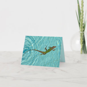 Carte Swimming Lizard blank card.