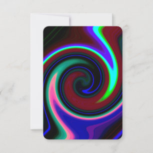 Carte Swirl Retro Neon