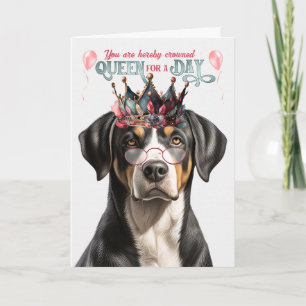 Carte Swiss Mountain Dog Queen Day Amusant Anniversaire