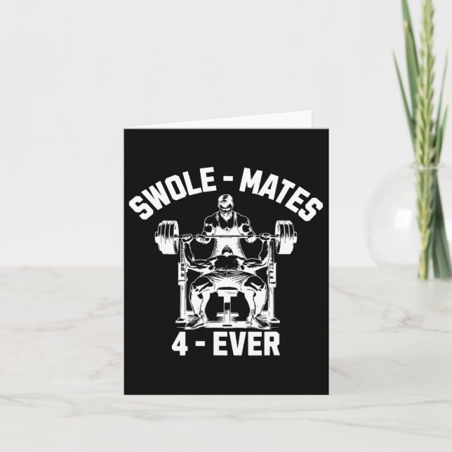 Carte Swole-mates 4 ever Funny Gym Partenaire Lifting (Devant)