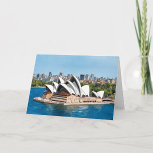 Carte Sydney Opera House Australie Aquarelle