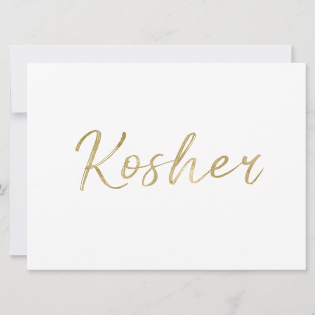 Carte Symbole alimentaire "Kosher" | Main Or Stylish Let (Devant)