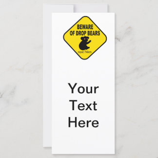 Carte Symbole australien amusant. Méfiez-vous des Ours L