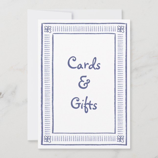 Carte Symbole bleu Quirky Hand Drawn Wedding Cards & Gif (Devant)