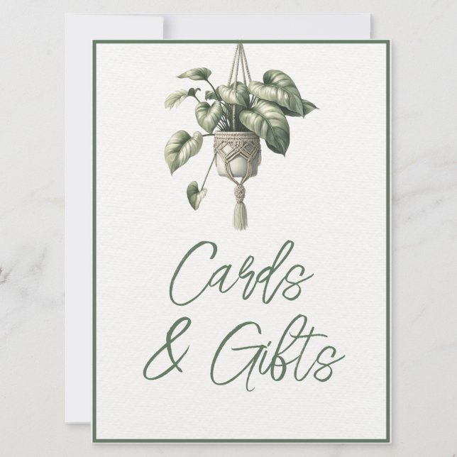 Carte Symbole Boho Chic Botanical Green Cards & Cadeaux (Devant)