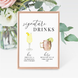 Carte Symbole boisson moderne Elegant