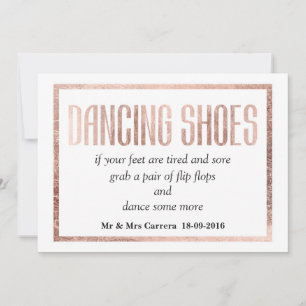 Carte Symbole Chic Faux Rose Gold Dancing Chaussures