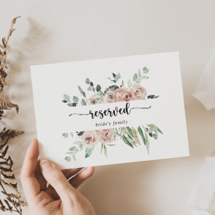 Carte Symbole classique Rose Floral Mariage Réservé