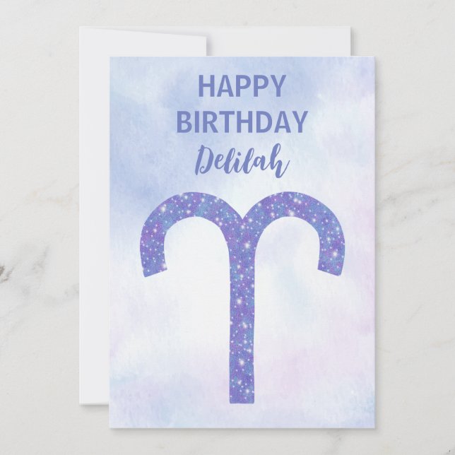 Carte Symbole d'astrologie de Cute Aries personnalisé (Devant)