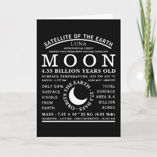 Carte Symbole d'astronomie détaillé de la lune