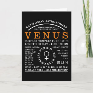 Carte Symbole d'astronomie détaillé de la planète Vénus