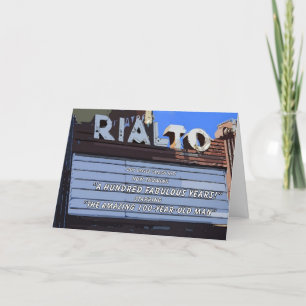 Carte Symbole de 100 Théâtre Vintage Joyeux Anniversaire