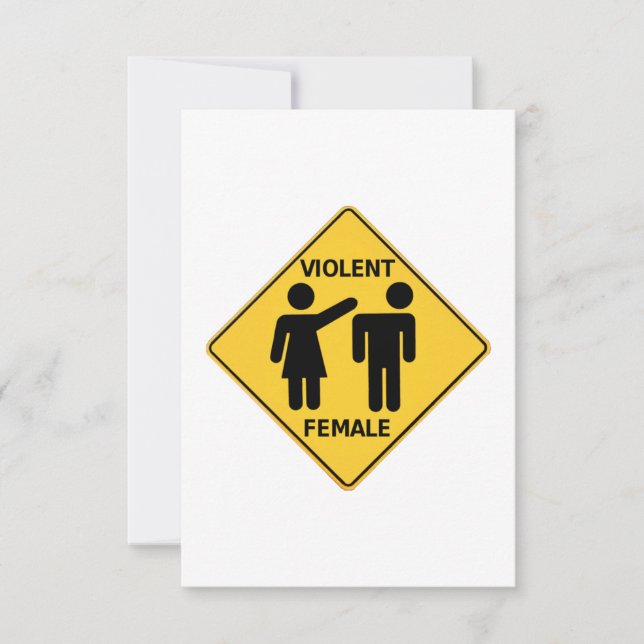 Carte Symbole de dessin animé féminin violent (Devant)