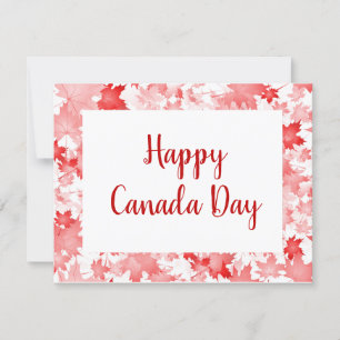 Carte Symbole de la Feuille d'érable rouge Canada Joyeux