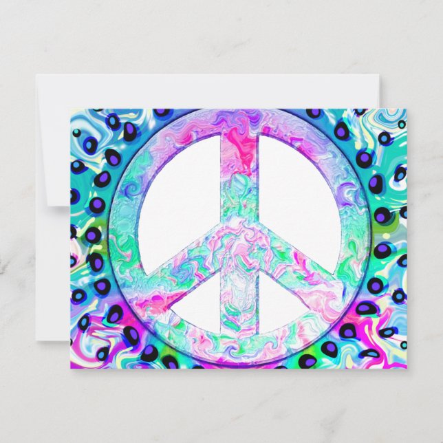 Carte SYMBOLE DE LA PAIX PsychÉLIQUE Abstrait (Devant)