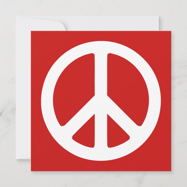 Carte Symbole de la Paix Rouge et Blanc (Devant)