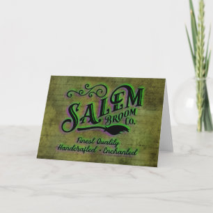 Carte Symbole de la société Halloween Witch Salem Broom
