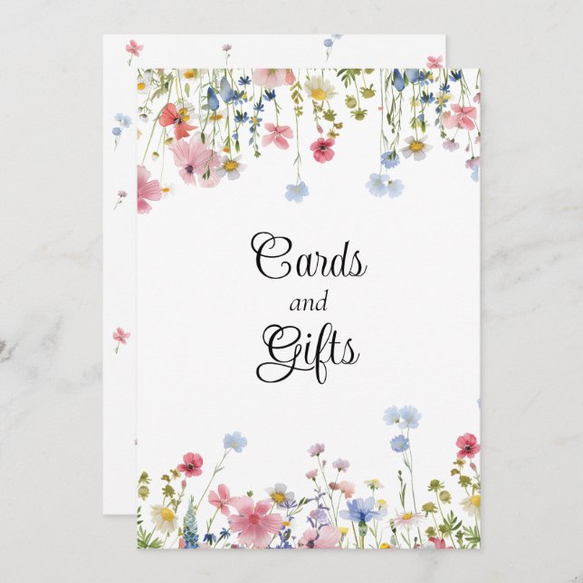 Carte Symbole de l'amour en fleur Cadeaux Fleurs sauvage (Devant / Derrière)