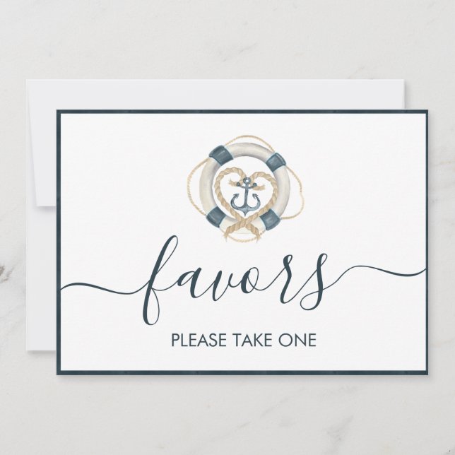 Carte Symbole de mariage blanc et marine (Devant)