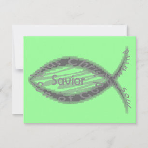 Carte Symbole de poisson Jésus Sauveur