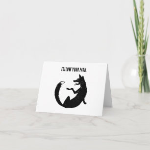 Carte Symbole de tatouage tribal renard noir et blanc