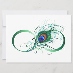 Carte Symbole d'infini avec plume de paon