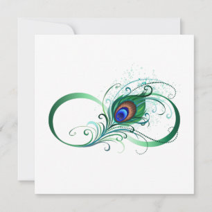Carte Symbole d'infini avec plume de paon