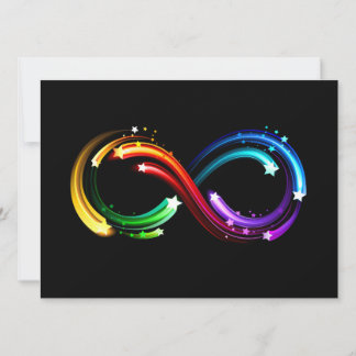 Carte Symbole d'infini de comètes arc-en-ciel